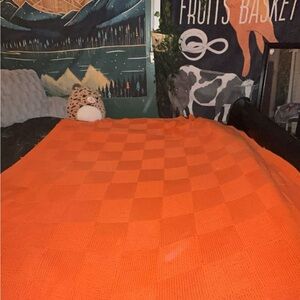 Orange crochet blanket